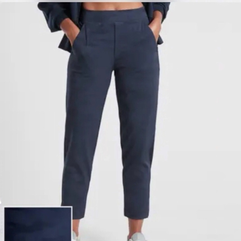 Athleta Brooklyn Ankle Pant Blue Camo Women’s 6 Jogger Stretch Pockets 982553